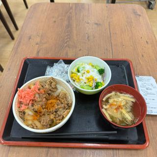 牛丼ランチセット(すき家 イオン東雲店)