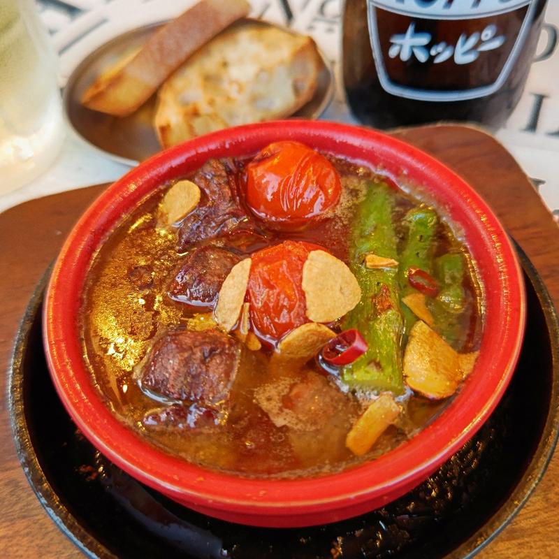 牛ハツと野菜のアヒージョ(BEEF KICHEN STAND（ビーフキッチンスタンド新杉田）)