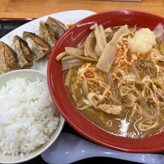 ネギ味噌ラーメン+半ライス(ゆにろーず日立太田店)