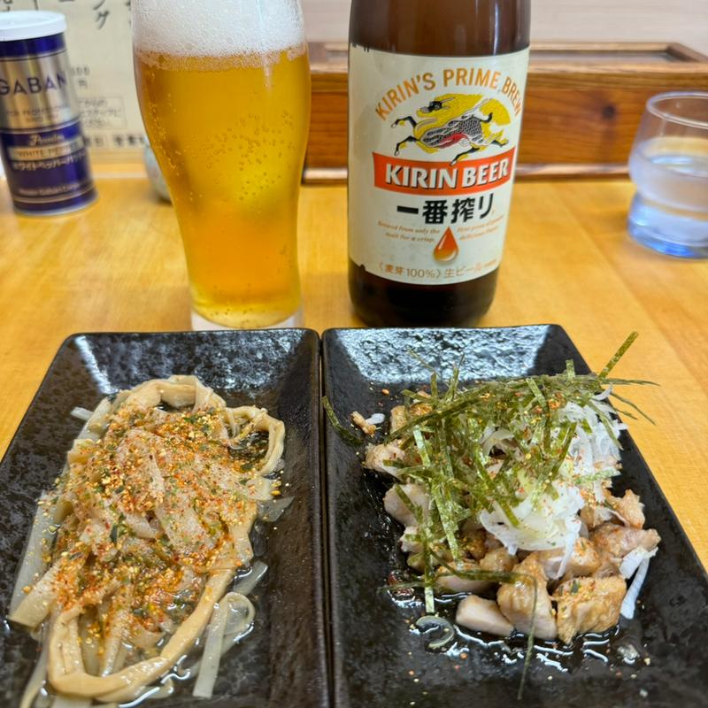 お通し(コロコロチャーシュー、メンマ)(中華そば 香十)