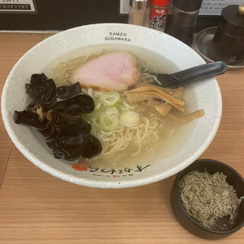 塩らーめん・キクラゲ(旭川塩らーめんすがわら 人形町店)