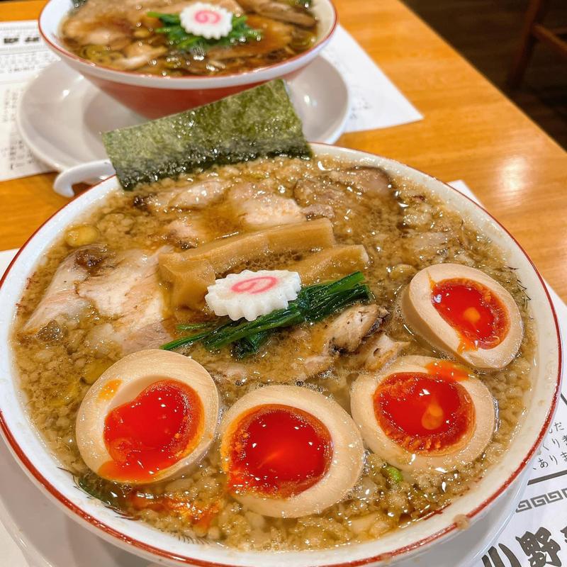 背脂生姜醤油ラーメン 味玉ダブル(小野商店)