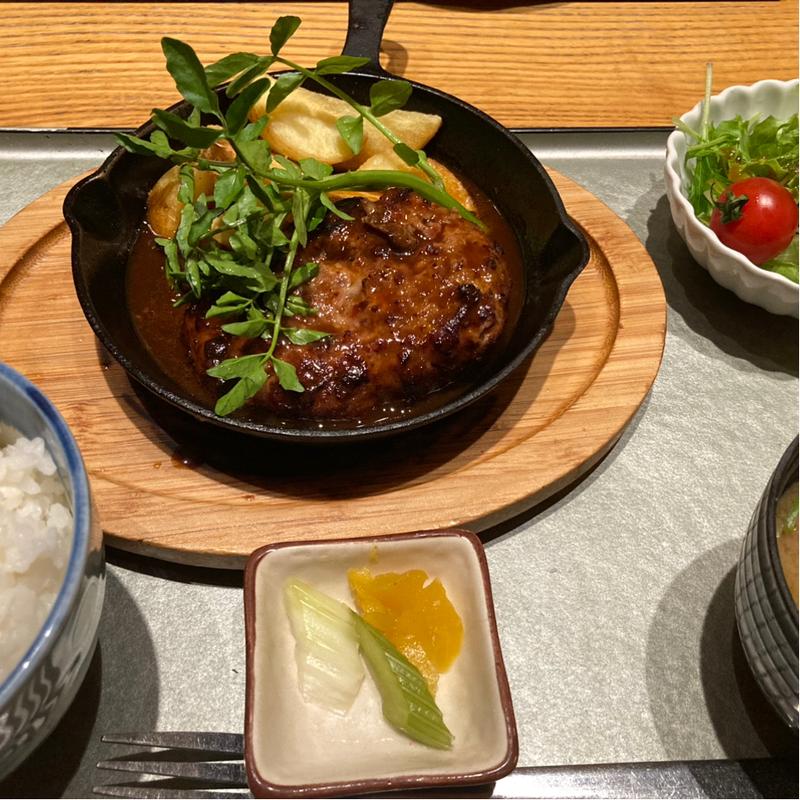 デミグラス煮込みハンバーグ御膳(とうふ旬菜 心音)