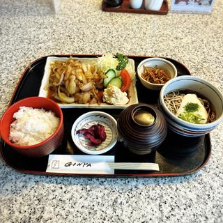 生姜焼き定食(そば処 ぎんや)