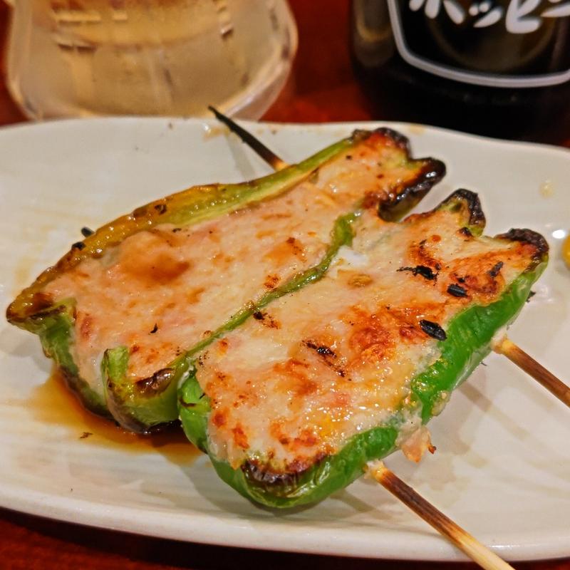 ピーマン肉詰め(焼鳥まいちゃん)