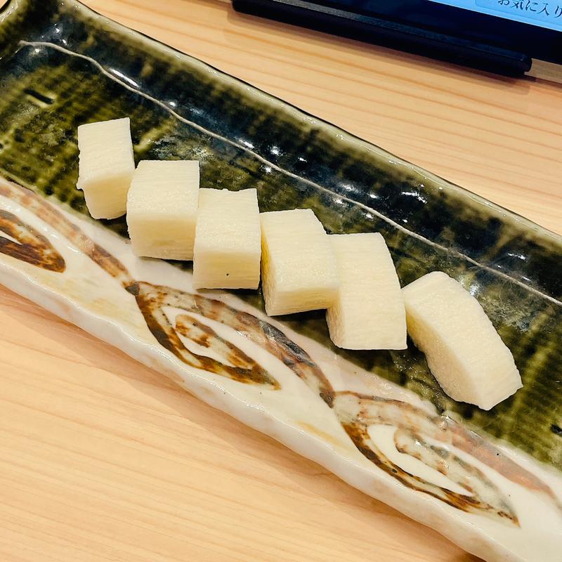 長芋のわさび漬け(廻転鮨 銀座おのでら 息子渋谷店)