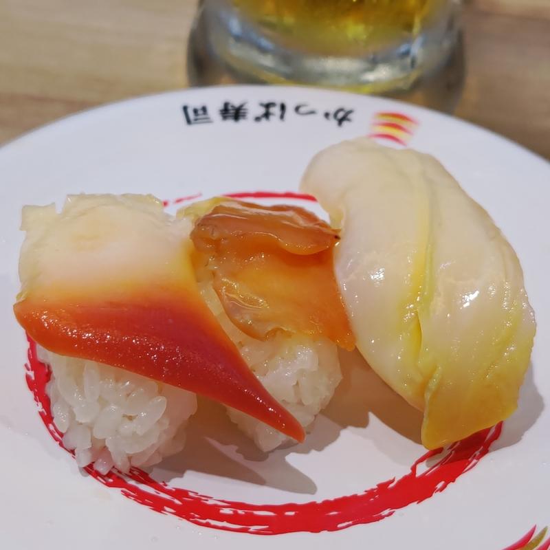 3種の貝食べ比べ(かっぱ寿司 上大岡ミオカ店)