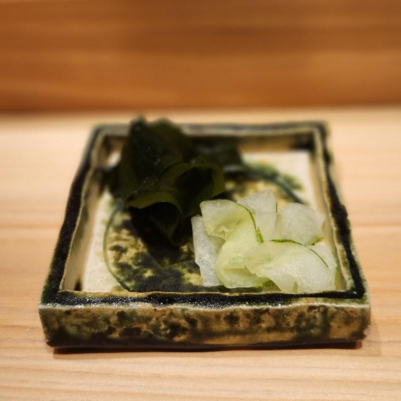 口直し わかめ 青瓜(鮨処 池上)