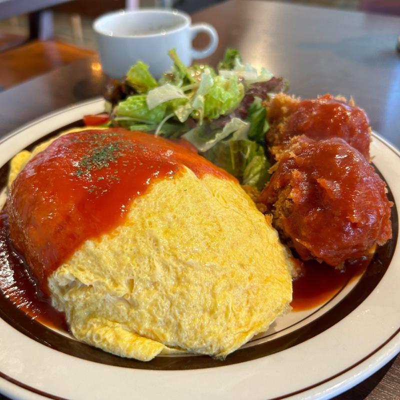 オムライス+クリームコロッケ(グリルトミー なかもず店)