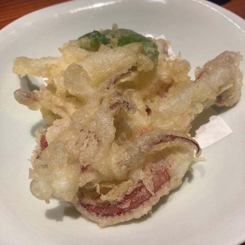 イカの天ぷら(日本料理 てら岡 中洲本店)