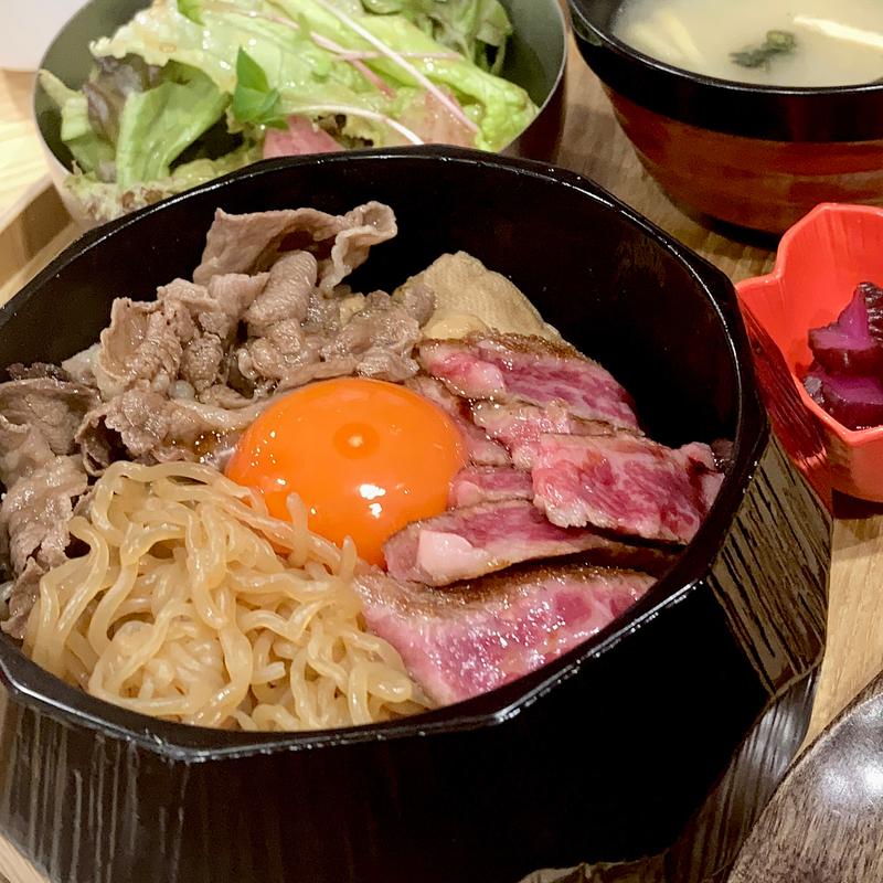 和牛ステーキ&牛すき煮丼(すき焼き 藤もと（SUKIYAKI FUJIMOTO）)
