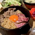 和牛ステーキ&牛すき煮丼(すき焼き 藤もと（SUKIYAKI FUJIMOTO）)