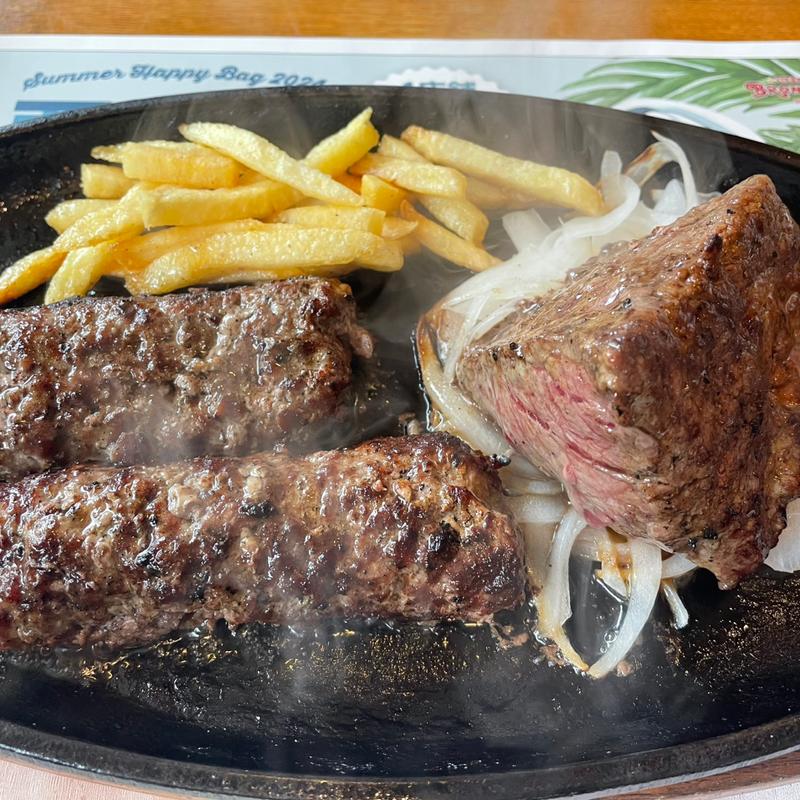 ブロンコおじさんのこだわり炭焼きがんこハンバーグ&炭焼きやわらかランチステーキ(ステーキハウス ブロンコビリー北綾瀬店)