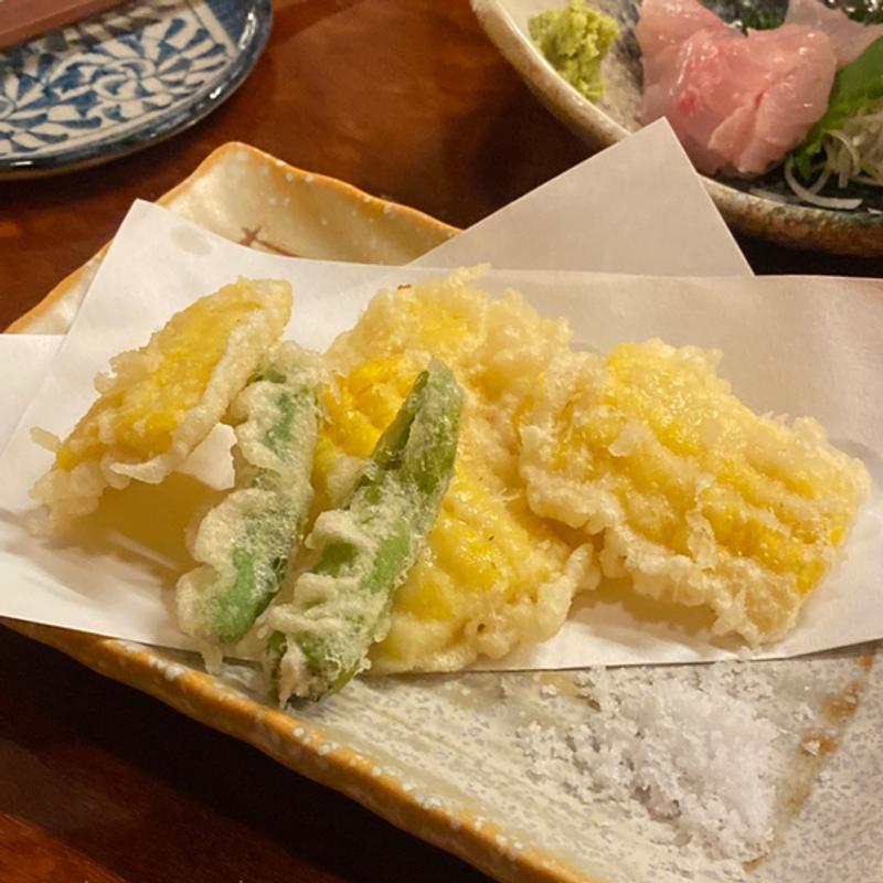 山梨とうもろこし天ぷら(旬菜 籐や （トウヤ）)