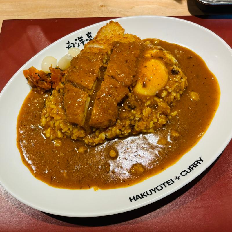 とんかつ温玉カレー(旨辛カレー専門店 白洋亭)