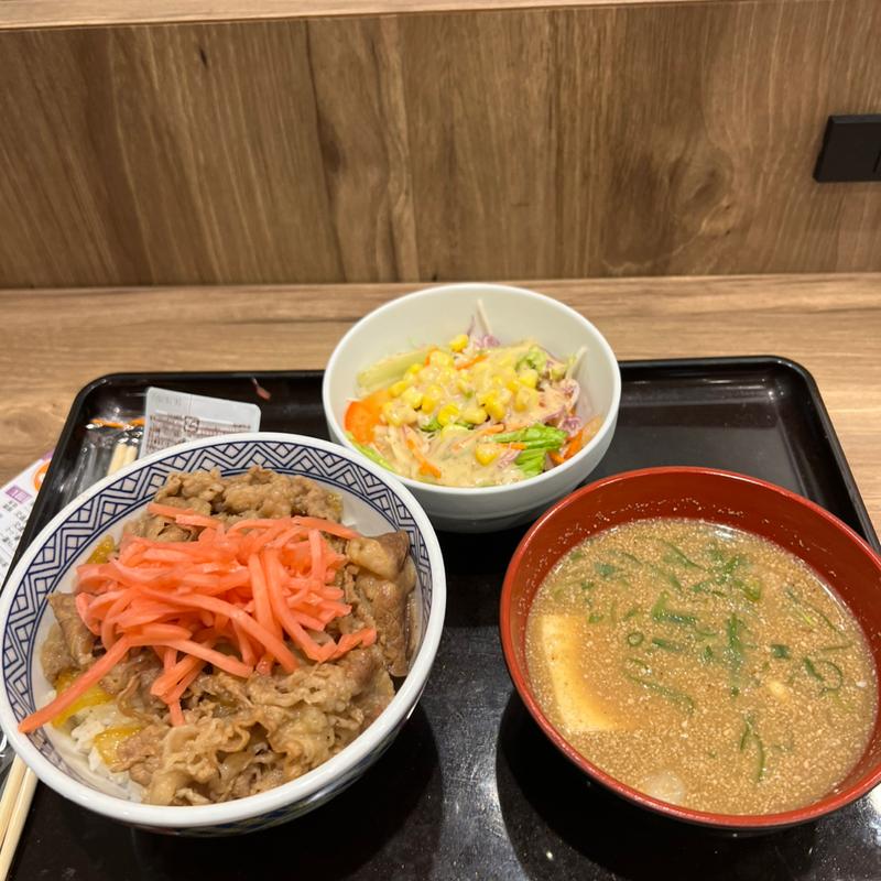 牛丼サラダ冷や汁セット(吉野家 足立保木間店)