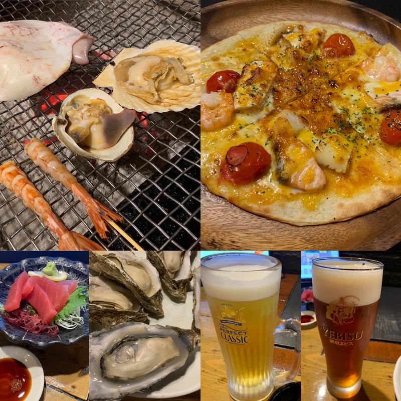 炉端焼き&シーフードピザ&ビール(炉ばた煉瓦 （ろばたれんが）)