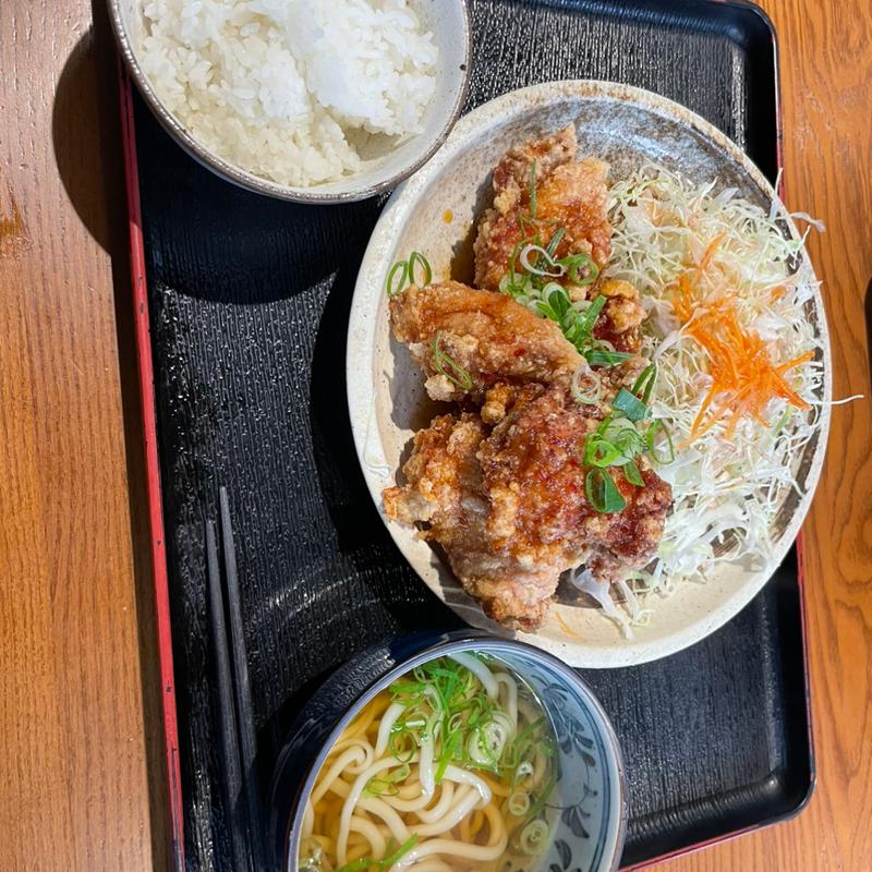 タレ唐揚げ定食(まるまるうどん 大村店 )