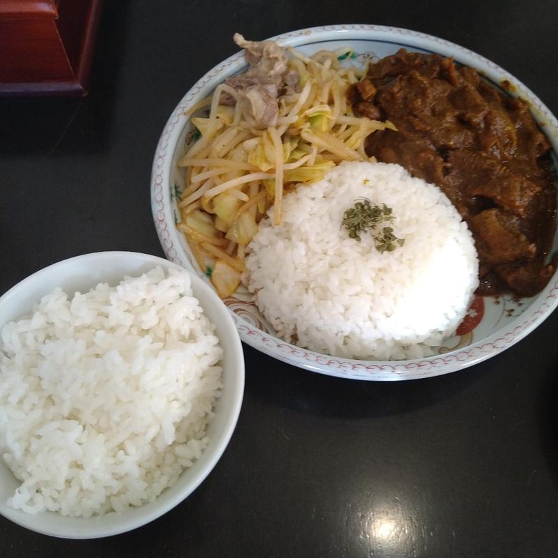 カレープレート＋ライス(笑)(ラーメン達磨食堂)