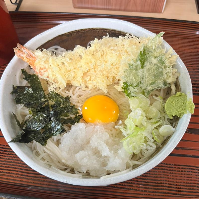 海老天ぶっかけ(そば処まる八そば)