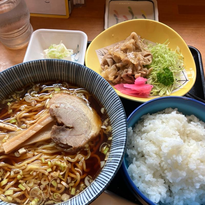ラーメン生姜焼きセット(じぇんとる麺 )