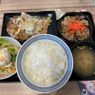 牛皿、ねぎ塩豚定食　ポテトサラダ(吉野家 尾久橋通り舎人店)