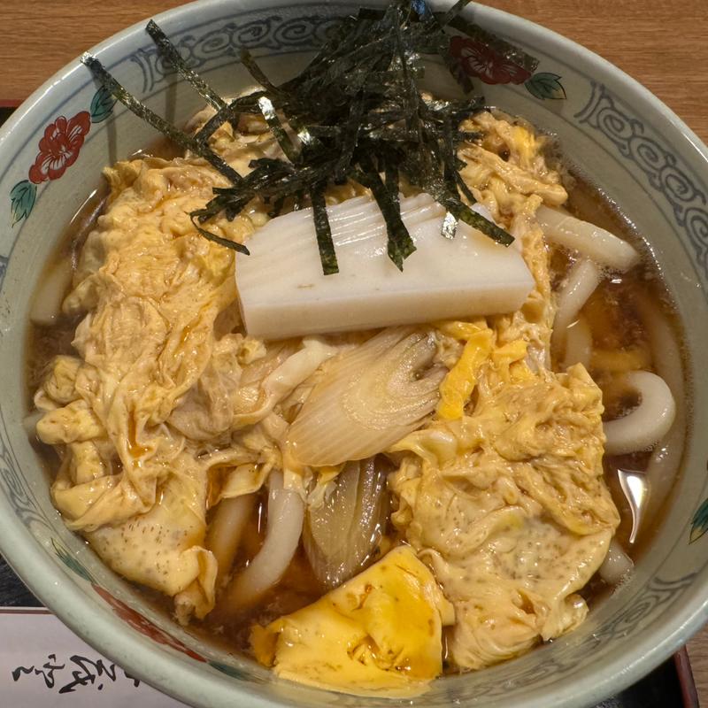 たまごとじうどん(更科大黒 )