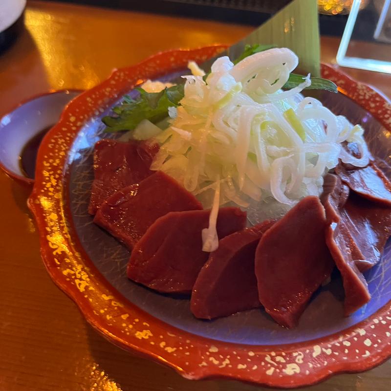 ハツ刺し(焼酎bar 甚 japanese spirits & japanesewhisky)