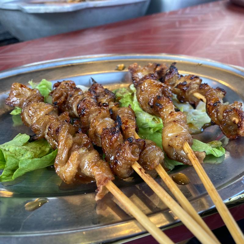 ぐるぐる鶏皮串(博多屋台 中洲 十番)