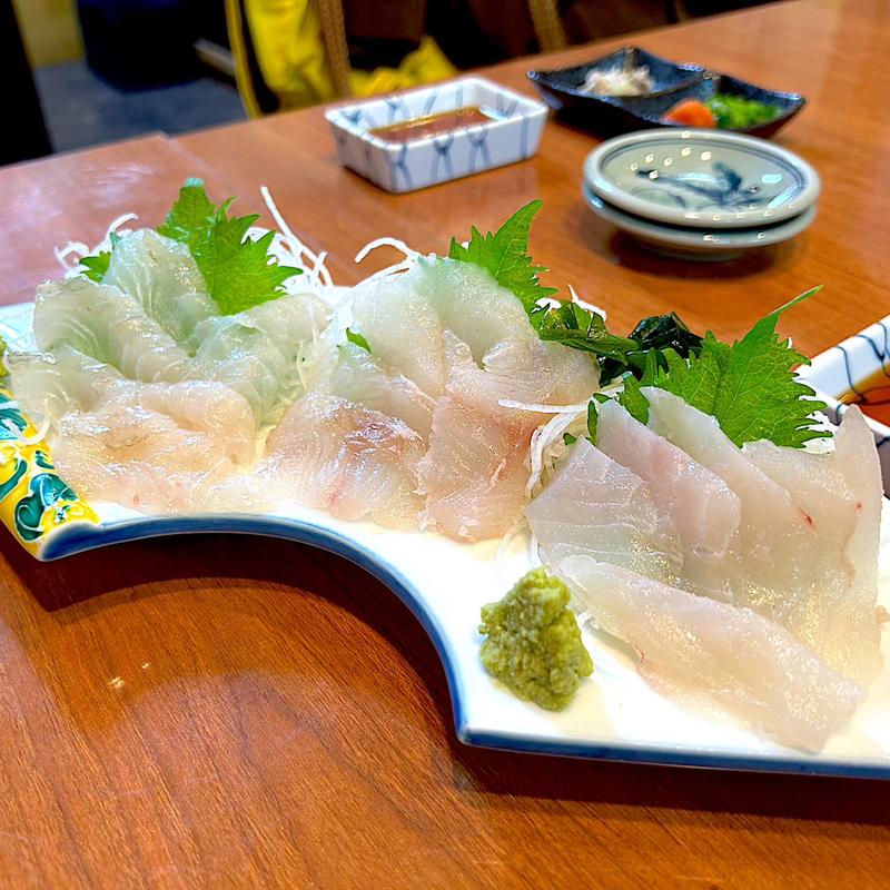 活〆真子かれい刺、活〆皮はぎ刺、活〆あいなめ刺(魚がし 長町店 )
