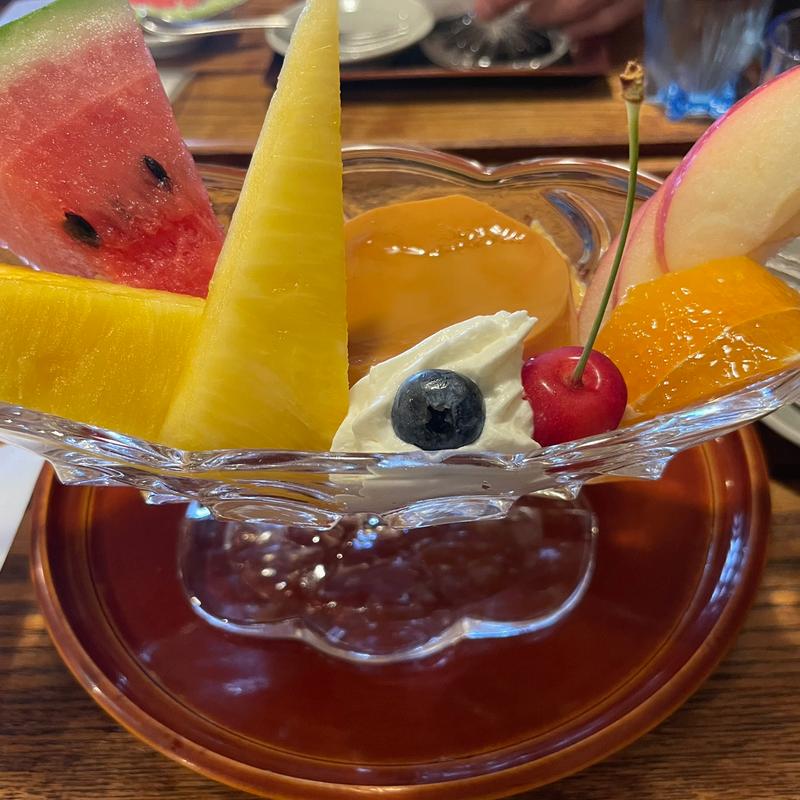 プリンアラモード(蔵カフェ 草風庵)