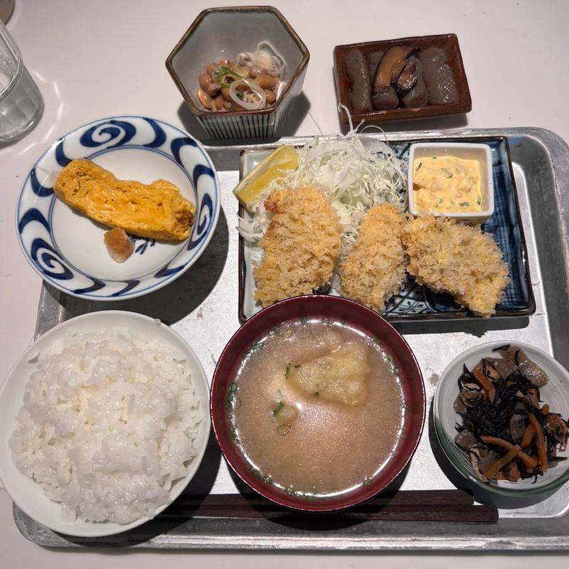 カキフライ定食+その他(ふ定食屋)