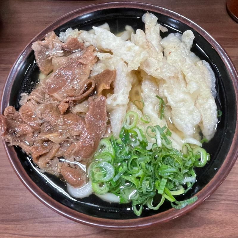 肉ごぼ天うどん(立花うどん)