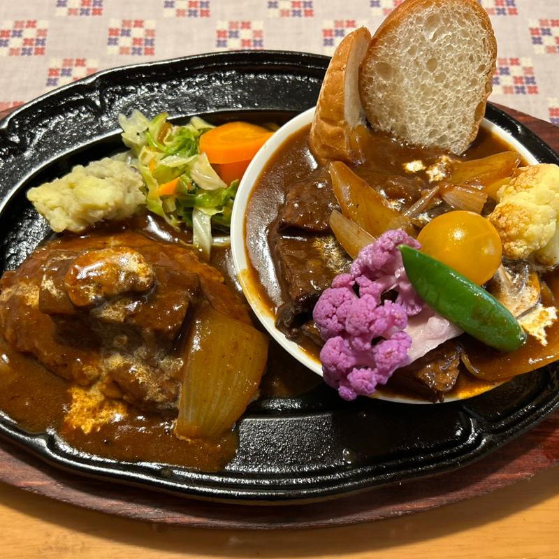 ハンバーグ&ビーフシチューセット(開拓家 )