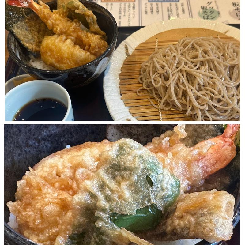 蕎麦・天丼セット(酒と板そば ともしび)