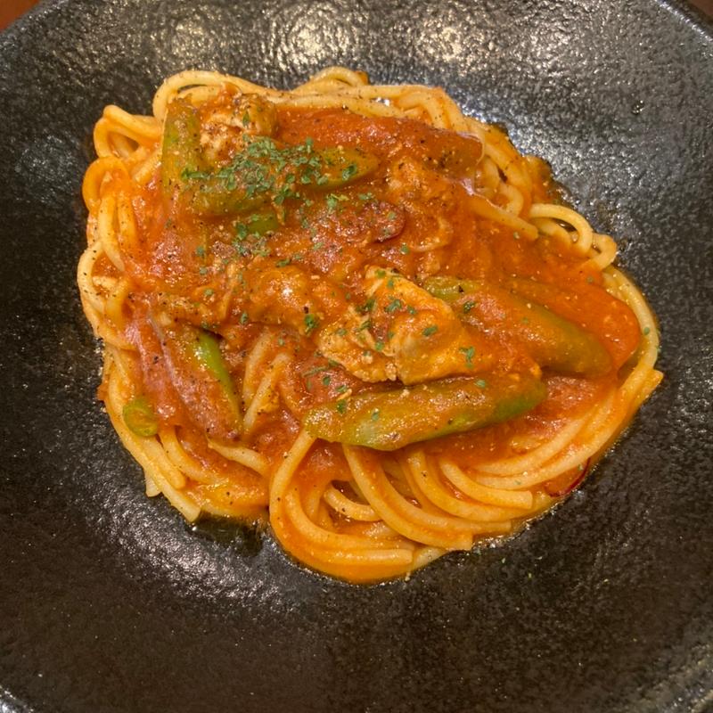 豚バラとアスパラのトマトソース(Ciao centro)