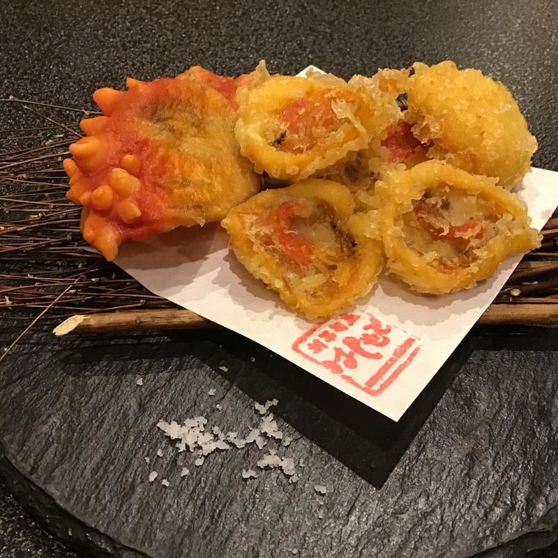 蒸しほや天ぷら(創菜旬魚 はしもと 南三陸さんさん商店街)