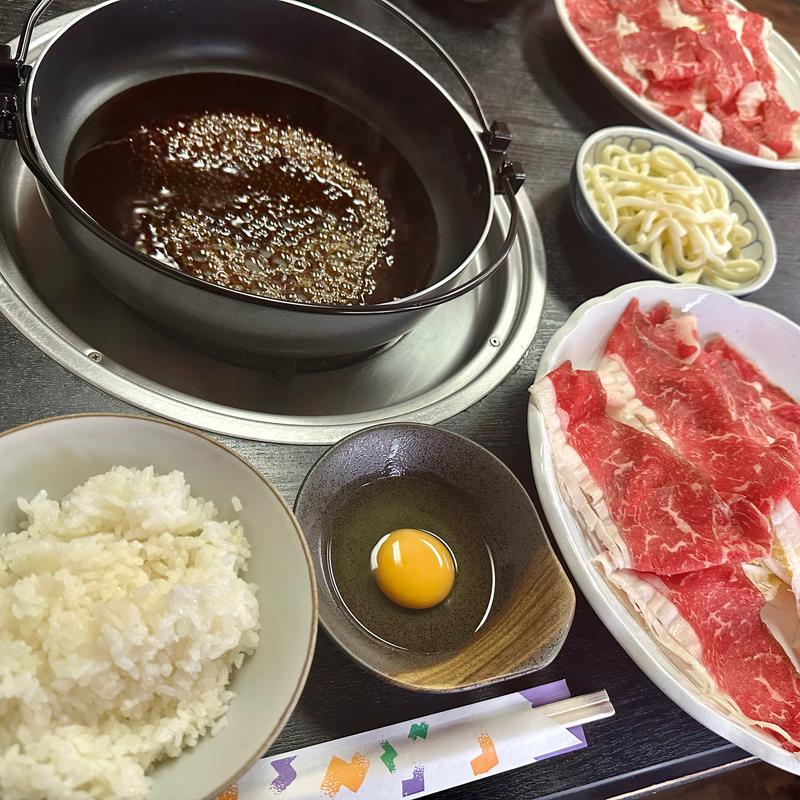 国産牛ロースすき焼き定食(しゃぶ辰 西巣鴨店)