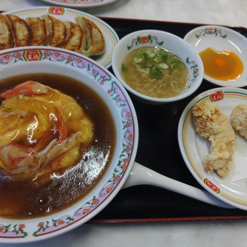 天津飯定食(餃子の王将 那珂川店)