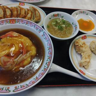 天津飯定食(餃子の王将 那珂川店)