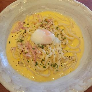 カルボナーラうどん(あんぷく 池袋店)