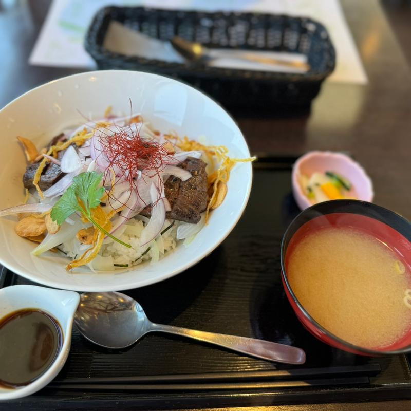 ステーキ丼(農家れすとらん くうべぇる（道の駅あいづ内）)