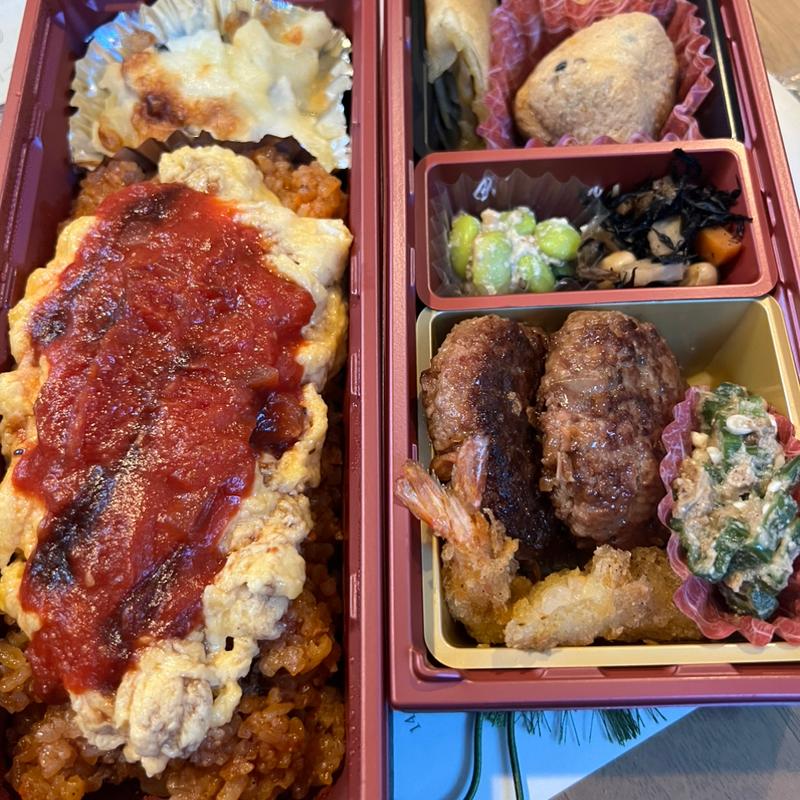 大人女子のためのお子様ランチ懐石二段重弁当(懐石小鉢定食・松代象山店 しんこきゅう（心幸食）)