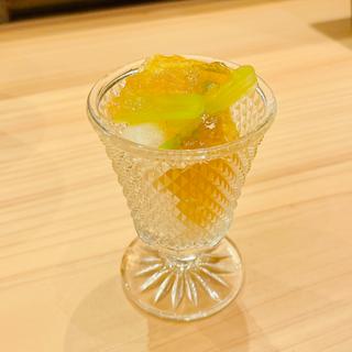 夏野菜ジュレがけ(廻転鮨 銀座おのでら 息子渋谷店)