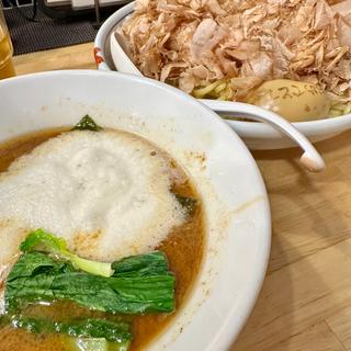 ふわふわ花鰹とトロロのふわトロ魚介つけ麺大盛り(七志 中山店)