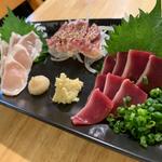 鳥刺3点盛（ズリ、ささみ、ハツ）三人前