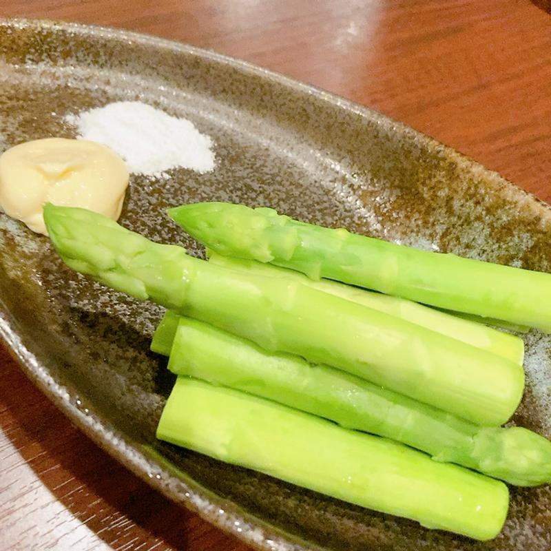 アスパラの塩茹で(瀬戸内料理と旬菜の店 力喜)