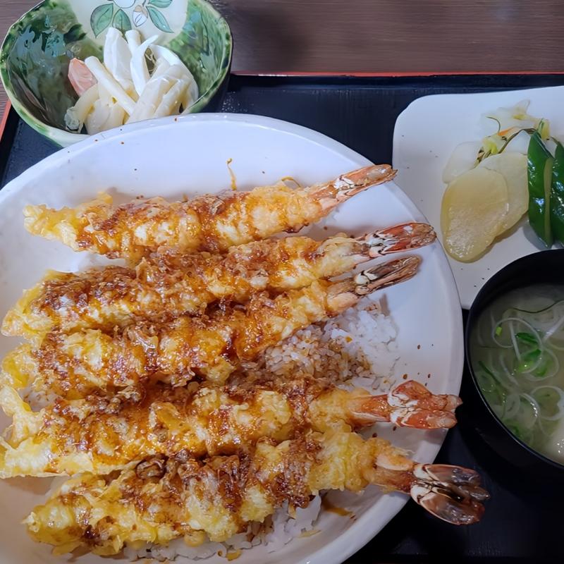エビ天丼(手打ちそば やしろ)
