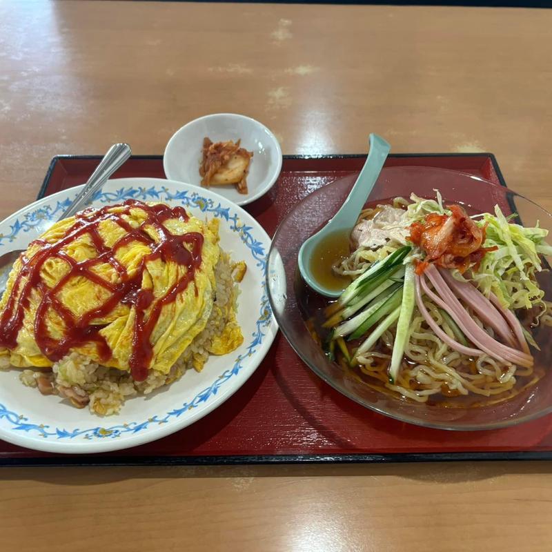 オムライス 冷やし中華セット(三福源)