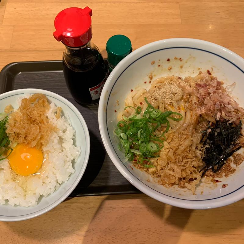 和風タンタン+後入れ玉子ご飯(ウエスト舞松原店(うどん))